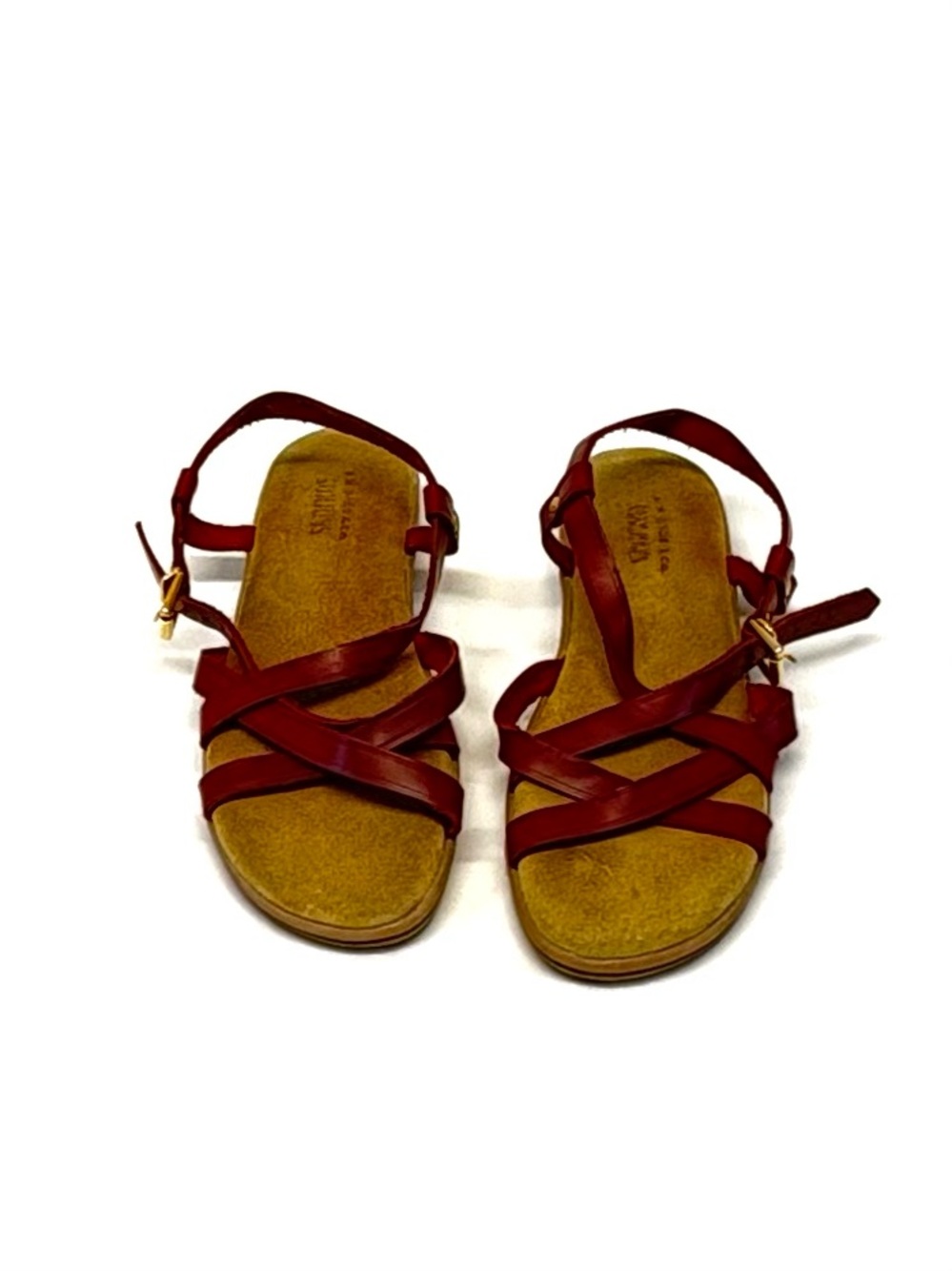 G.H. Bass & Co. Sunjuns Margie Strappy Red Leather Sandals Size 7.5 M